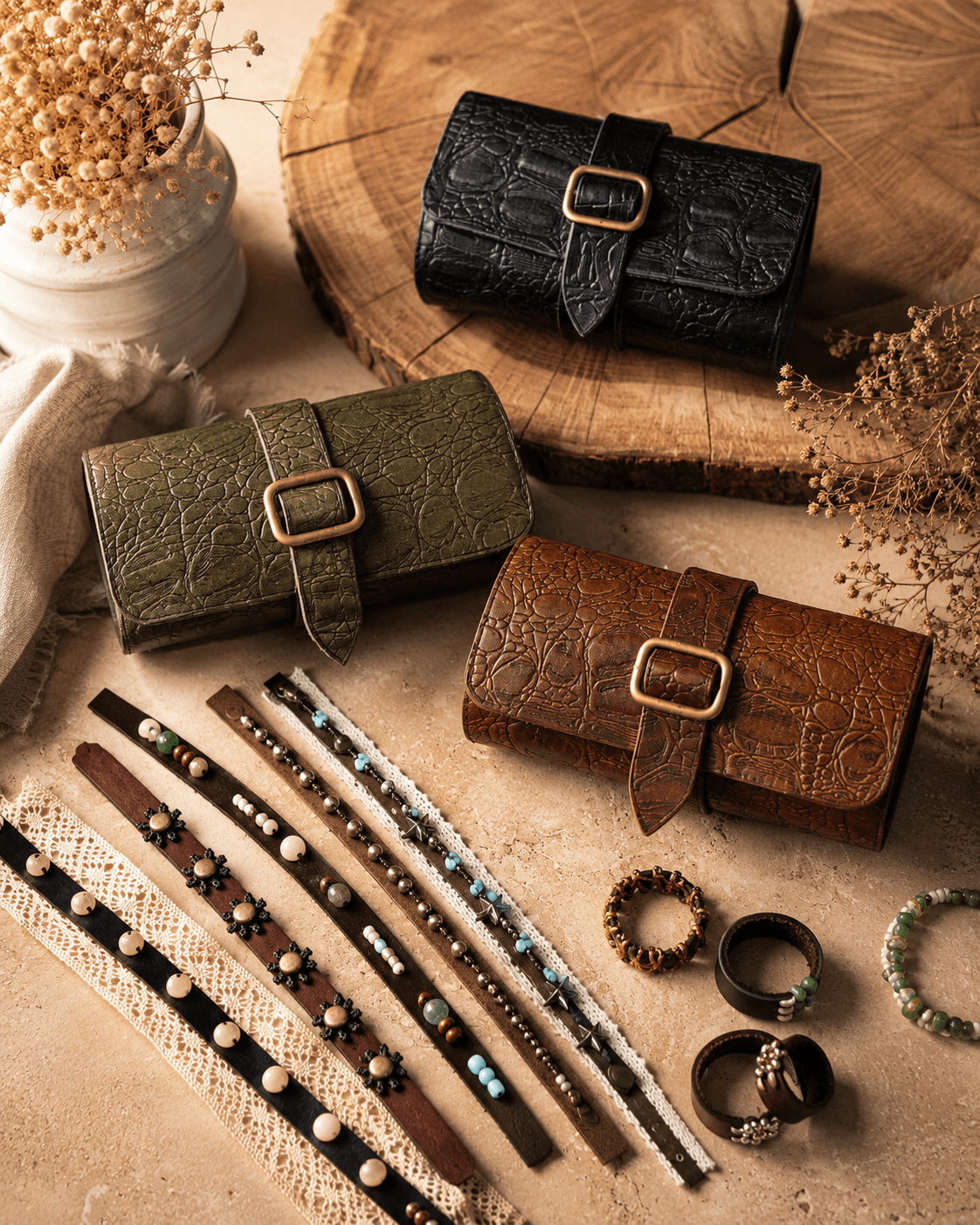 Helora custom leather tech organizer